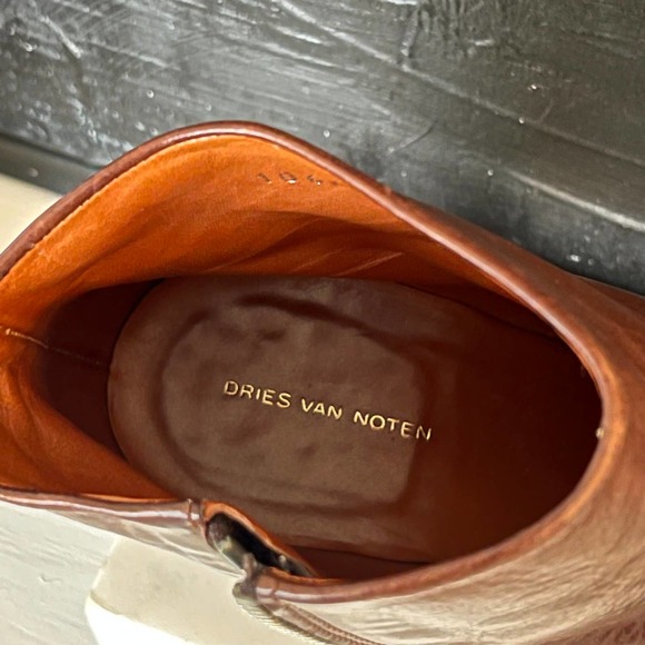 Dries Van Noten FW09 Red Leather and Python Heel Ankle Boots - Picture 11 of 11